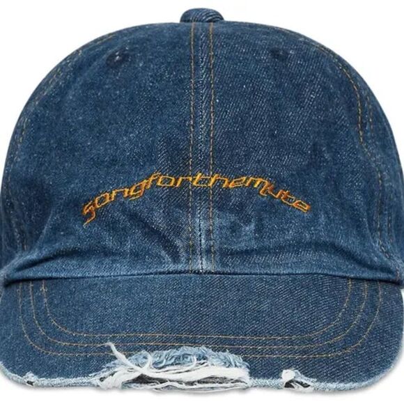 Song for the Mute Mens Logo Washed Denim Baseball Cap 241-CAP004-WDNMBLU Blue OS - Picture 3 of 9